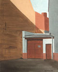 Garage zwischen den Häusern Braun Rotbraun Acrylmalerei Malerei Acryl auf Leinwand 2013 Enno Franzius Kunstmaler Acrylbilder malen lernen