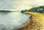 Digital Detox Malkurse Kunstkurse Kreativkurse Aquarell malen lernen in Hamburg Aquarellkurse Norddeutschland Malkurse Blick auf die Elbe bei Övelgönne Kunstkurse Malunterricht Einzugsbereich Nienstedten Blankenese Klein Flottbek