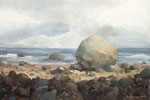 Großer Stein bei Kap Arkona, Eitempera auf Leinwand, 40 x 60 cm, 2015, Enno Franzius