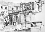 Hinter der Roten Flora, Hamburg, Federzeichnung, o.J., Enno Franzius