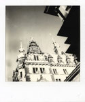 Rathaus und Ecke der Börse in Hamburg, Soforbildfotografie, Schwarzweißfoto, Polaroid B&W i-Type Film
