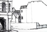 Zeichenkurs Zeichenkurse Kunstkurs Kunstkurse Hamburg Schraffur Straßenecke in Greifswald Enno Franzius Zeichnung vor der Natur zeichnen lernen mit unterschiedlichen Materialien Zeichenunterricht