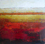 # Landschap in rood/oker # 120x120 privé collectie