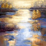 Landschap in blauw 120/120 acryl