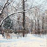 Nevicata nel Parco Ducale 10 - dim. 40x40 cm.