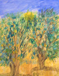 "Olivenbäume", Mischtechnik auf Leinwand auf Holzrahmen, 190 cm x 150 cm (H x B)