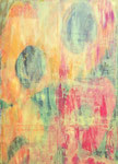 "Blumenköpfe, abstrakt", Mischtechnik auf Leinwand auf Holzrahmen, 180 cm x 130 cm (H x B)