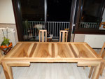 table avec allonges en noyer