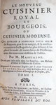 MASSIALOT, François Le cuisinier royal et bourgeois, ou cuisinier moderne. Titelblatt. 1742