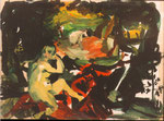 "le déjeuner sur l'herbe" d'après Manet, 1995, 21x29,  huile sur carton ©