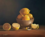 Coupe de citrons      Huile/Toile (46/38cm)      VENDU