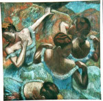 nach Degas - Tänzerinnen in Blau - 65 x 65 - Pastell / Karton - 2001