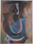 nach Picasso - Kubistische Person - 65 x 48,5 - Pastell / Karton - 2002