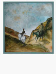 nach Daumier - Don Quixote und Sancho Pansa - 25,4 x 24 - Tempera / Papier - 2016