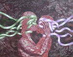 Kiss acrylic on canvas 41.0x53.0 cm, 16;0x21.0 inch (キャンバスにアクリル）　P10号