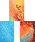 フェニックス Phoenix  acrylic on canvas 72.7x53.0cm 28.4x20.9 inch(each canvas)
