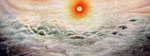 日　陽(にちよう)The Sun  wator color on rice paper　 78.0x29.0cm 30.7x11.4 inch