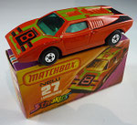 27B Lamborghini Countach orangerot / Aufdruck gelb / Scheiben blaugrün / Einrichtung grau / Bodenplatte mattschwarz