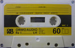 Kassette ORWO Fe I K60 (Premnitz) / Gehäuse weiß Fenster groß / 4 fach Verschraubung 3 zeiliger Aufdruck