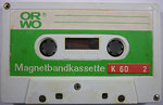 ORWO K60 Kassette grau / Aufkleber hellgrün / 6-fach Verschraubung