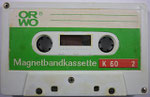 ORWO K60 Kassette hellgrau / Aufkleber hellgrün / 6-fach Verschraubung