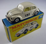 Matchbox 15A VW Käfer 1500 Saloon - weiß / Abziehbild vorn / Stoßstange hinten durchgehend