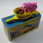 Matchbox 38A Honda & Trailer / Trailer gelb Motorrad rosa / Aufkleber Honda