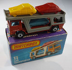 11C Bedford Car Transporter - rot / grau / Verglasung blaugrün / Bodenplatte schwarz