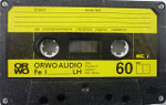 Kassette ORWO Fe I K60 (Premnitz) / Gehäuse schwarz /Fenster groß / 4 fach Verschraubung / 4 zeiliger Aufdruck
