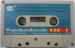 ORWO K60 Kassette grau / Aufkleber blau / 6-fach Verschraubung