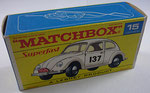 Matchbox 15A VW Käfer 1500 Saloon G-Box Superfast - Schriftzug rot