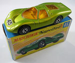 Matchbox 45a Ford Group 6 / gelbgrün / Aufkleber "45" eckig / Bodenplatte anthrazith / Motor chrom