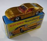 Matchbox 33A Lamborghini Miura / gold dunkel / Sitze rot / Bodenplatte unbemalt / schmale Räder