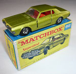 Matchbox 62A-SF Mercury Cougar / goldgrün / umgestellt auf SF-Modell / 1. SF-Box (roter Superfastschriftzug aber RW-Modell)