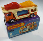 11C Bedford Car Transporter - orange / creme / Verglasung lila/ Bodenplatte schwarz