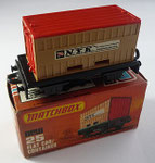25C Flat Car Container gelbbraun - Dach rot / NYK Aufkleber