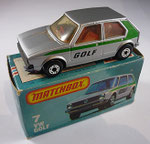 07C VW Golf - silber / Einrichtung rot / Verglasung hellgelb / Bodenplatte mattschwarz