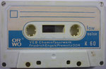 ORWO Kassette K60 weiß / Fenster groß / Aufkleber blau ORWO Logo schwarz links unten / mit low noise