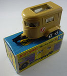 Matchbox 43a Pony Trailer / beige /  Heckklappe braun / Bodenplatte anthrazith / Pferdekopfaufkleber / aus TP3