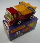Matchbox 37C Skip Truck rot Einrichtung grau / Scheiben gelb / Container gelb