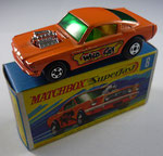 08b Ford Mustang Wild Cat Dragster - hellorange / Wild Cat Aufkleber 3-farbig / Bodenplatte antrazith