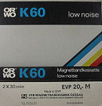 ORWO Einleger K60 VEB Magnetbandfabrik Dessau / ohne Qualitätssiegel / Preis 20,- M