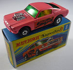 08b Ford Mustang Wild Cat Dragster -  pink/ Wild Cat Aufkleber schwarz / Bodenplatte schwarz glänzend