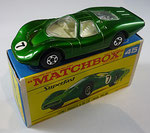Matchbox 45a Ford Group 6 / grünmetallic / Aufkleber "7" rund / Bodenplatte schwarz