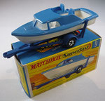 09A Boat and Trailer - Trailer dunkelblau / Boot oben blau