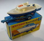 09A Boat and Trailer - Trailer blau / Boot oben weiß mit 8 Aufkleber / aus TP 109