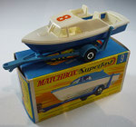 09A Boat and Trailer - Trailer blau / Boot oben weiß mit 8 Aufkleber / aus TP 109