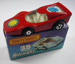 Matchbox 35B Fandango / rot / Verglasung klar /  35 Aufkleber /Propeller hellblau / Bodenplatte unbemalt