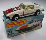 Matchbox 31D Mazda RX7 / weiß / Streifen an der Seite schmal