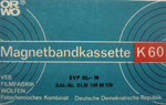 ORWO K60 Einleger blau mit Preisaufdruck für Plastebox